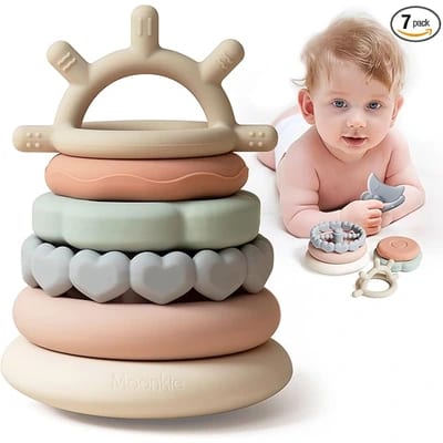 Moonkie soft stacking rings for babies