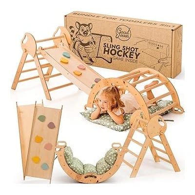 Goodevas foldable Pikler triangle with slide