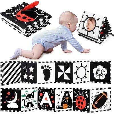 URMYWO black-and-white newborn sensory soft book