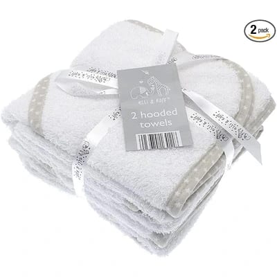 eLLi & Raff cotton hooded baby towel two-pack