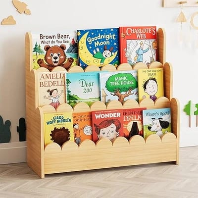 SpaceAid 3-tier front-facing book display