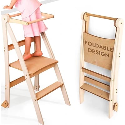 Goodevas slim foldable wooden learning tower