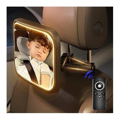 Semxnly light-up baby car mirror